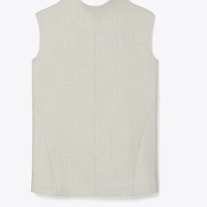 Tory Burch Sleeveless Blouse Light Gray funnel neck Women's size 6